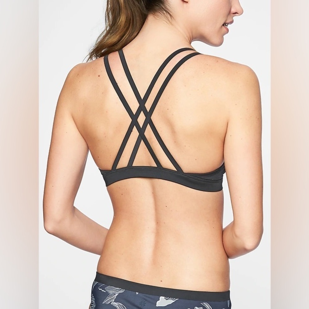 Athleta FIORE STRAPPY BACK BIKINI TOP Charcoal gray
